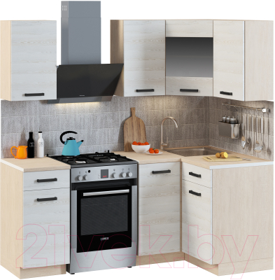 Кухонный гарнитур Genesis Мебель Алиса Loft №3 1.4x1.1 (дуб сонома/сосна белый) - фото