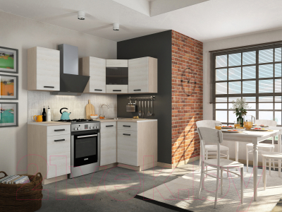 Кухонный гарнитур Genesis Мебель Алиса Loft №3 1.4x1.1 (дуб сонома/сосна белый)