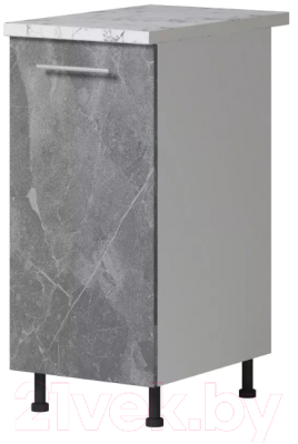 Шкаф-стол кухонный Genesis Мебель Алиса Каспий 400 (белый/каспий темный) - фото