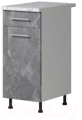 Шкаф-стол кухонный Genesis Мебель Алиса Каспий 500 с ящиком (белый/каспий темный) - фото