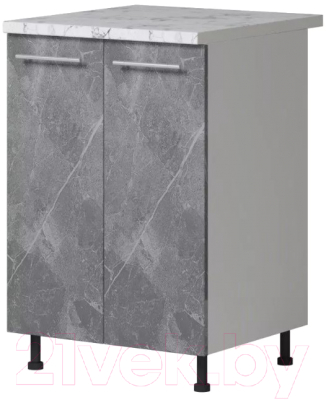 Шкаф-стол кухонный Genesis Мебель Алиса Каспий 600 2 двери (белый/каспий темный) - фото