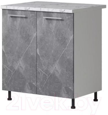 Шкаф-стол кухонный Genesis Мебель Алиса Каспий 800 2 двери (белый/каспий темный) - фото