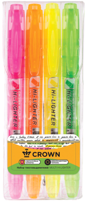 Набор маркеров CrowN Multi Hi-Lighter / H-500-4 - фото