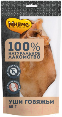 Лакомство для собак Мнямс Уши говяжьи / 705908 - фото