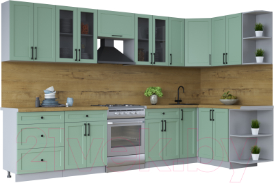 Готовая кухня Интерлиния Тренд 1.5x3.3 правая - фото