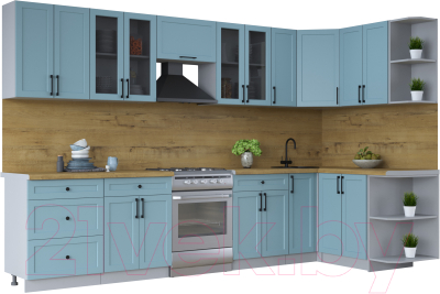 Готовая кухня Интерлиния Тренд 1.5x3.3 правая - фото