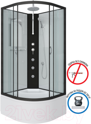 Душевая кабина Niagara NG-6707-14BKTG 80x80