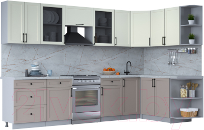 Готовая кухня Интерлиния Тренд 1.7x3.2 правая - фото