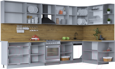 Готовая кухня Интерлиния Тренд 1.7x3.6 правая