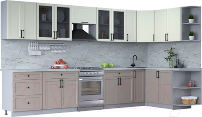 Готовая кухня Интерлиния Тренд 1.7x3.7 правая - фото