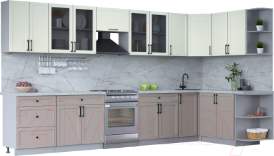 Готовая кухня Интерлиния Тренд 1.7x3.8 правая - фото