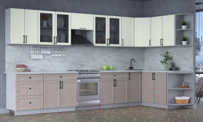 Готовая кухня Интерлиния Тренд 1.7x3.8 правая