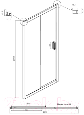 Душевая дверь Ambassador Forsa 120x200 / 17022218ABB