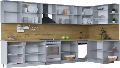 Готовая кухня Интерлиния Тренд 1.7x3.8 правая