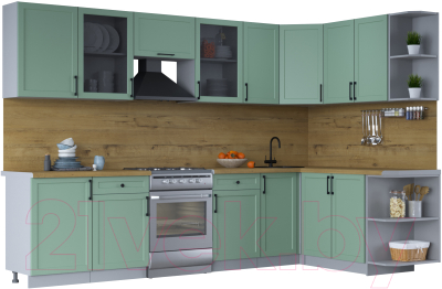 Готовая кухня Интерлиния Тренд 1.7x3.1 правая - фото