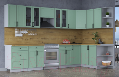 Готовая кухня Интерлиния Тренд 1.7x3.4 правая