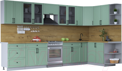 Готовая кухня Интерлиния Тренд 1.7x3.7 правая - фото