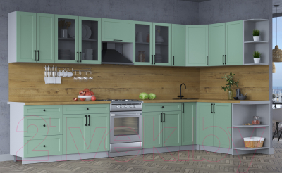 Готовая кухня Интерлиния Тренд 1.7x3.7 правая