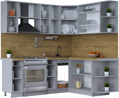 Готовая кухня Интерлиния Тренд 1.7x2.1 правая