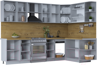 Готовая кухня Интерлиния Тренд 1.7x2.9 правая