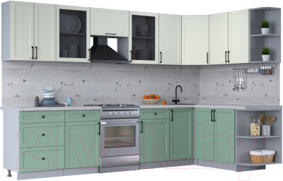 Готовая кухня Интерлиния Тренд 1.7x3.2 правая - фото