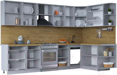 Готовая кухня Интерлиния Тренд 1.7x3.2 правая