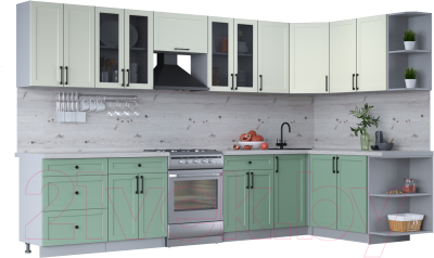 Готовая кухня Интерлиния Тренд 1.7x3.4 правая - фото