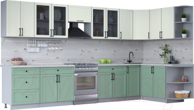 Готовая кухня Интерлиния Тренд 1.7x3.8 правая - фото