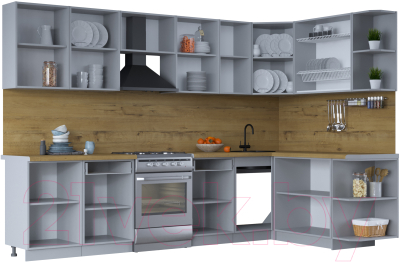 Готовая кухня Интерлиния Тренд 1.7x3.1 правая