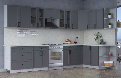 Готовая кухня Интерлиния Тренд 1.7x3.5 правая