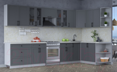 Готовая кухня Интерлиния Тренд 1.7x3.6 правая