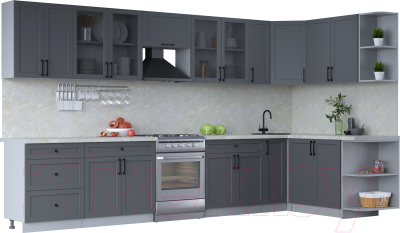 Готовая кухня Интерлиния Тренд 1.7x3.7 правая - фото