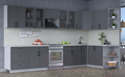 Готовая кухня Интерлиния Тренд 1.7x3.7 правая