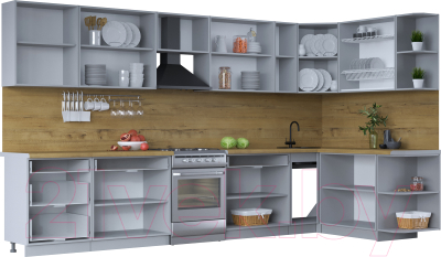 Готовая кухня Интерлиния Тренд 1.7x3.7 правая