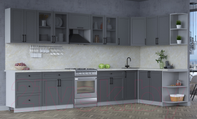 Готовая кухня Интерлиния Тренд 1.7x3.8 правая