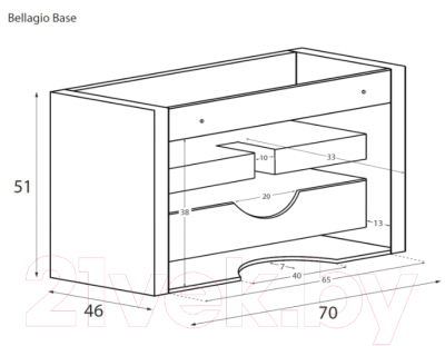 Тумба под умывальник Cezares Bellagio 54714