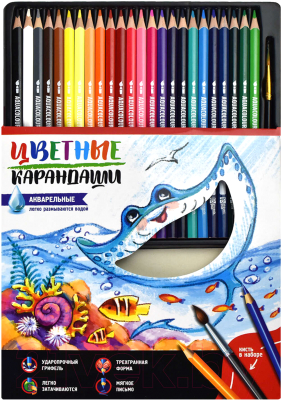Набор акварельных карандашей Феникс+ Счастливый скат / 58588