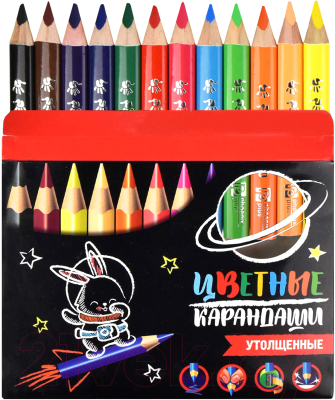 Набор цветных карандашей Феникс+ Зайка-Космонавт / 58586