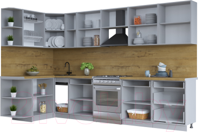 Готовая кухня Интерлиния Тренд 1.5x3.3 левая