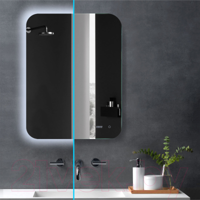 Зеркало Алмаз-Люкс Hanoi 6080sc-4 (с подсветкой, с сенсорной кнопкой, часы)