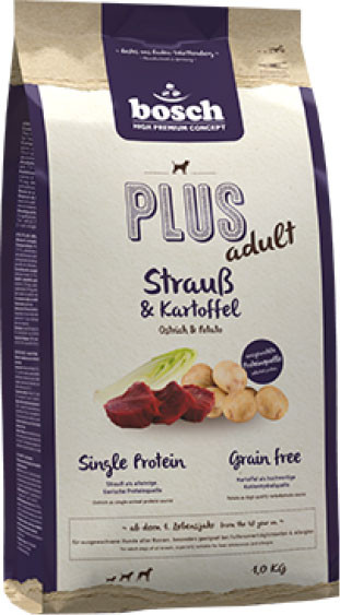 Сухой корм для собак Bosch Petfood Plus Adult Ostrich & Potato / 5360001 - фото