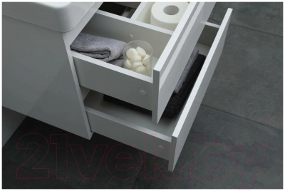 Тумба с умывальником Aquanet Вега 60 / 308319 (белый глянец)