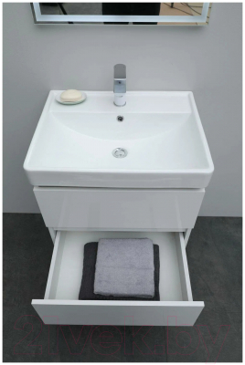 Тумба под умывальник Aquanet Вега 60 / 308318 (белый глянец)