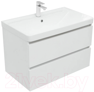 Тумба под умывальник Aquanet Вега 80 / 308334 (белый глянец)