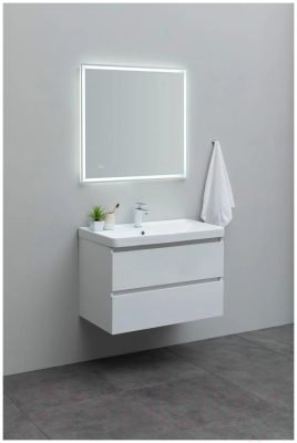 Тумба с умывальником Aquanet Вега 80 / 308336 (белый глянец)