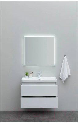 Тумба с умывальником Aquanet Вега 80 / 308336 (белый глянец)