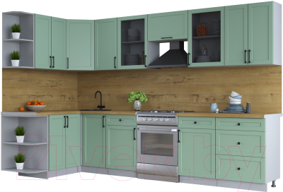 Готовая кухня Интерлиния Тренд 1.5x3.2 левая - фото