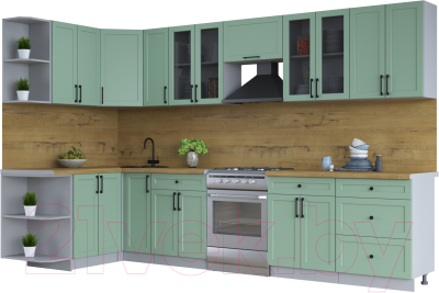 Готовая кухня Интерлиния Тренд 1.5x3.3 левая - фото