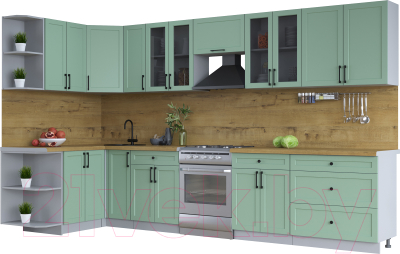 Готовая кухня Интерлиния Тренд 1.5x3.5 левая - фото