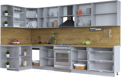 Готовая кухня Интерлиния Тренд 1.5x3.5 левая